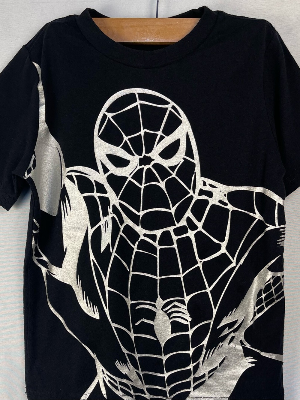 Marvel Black Tee with White Logo Print